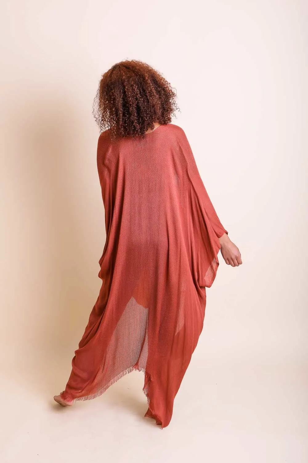 Frayed Trim Kimono