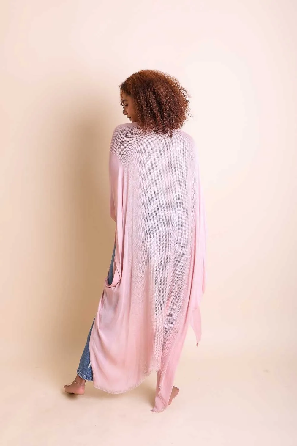 Frayed Trim Kimono