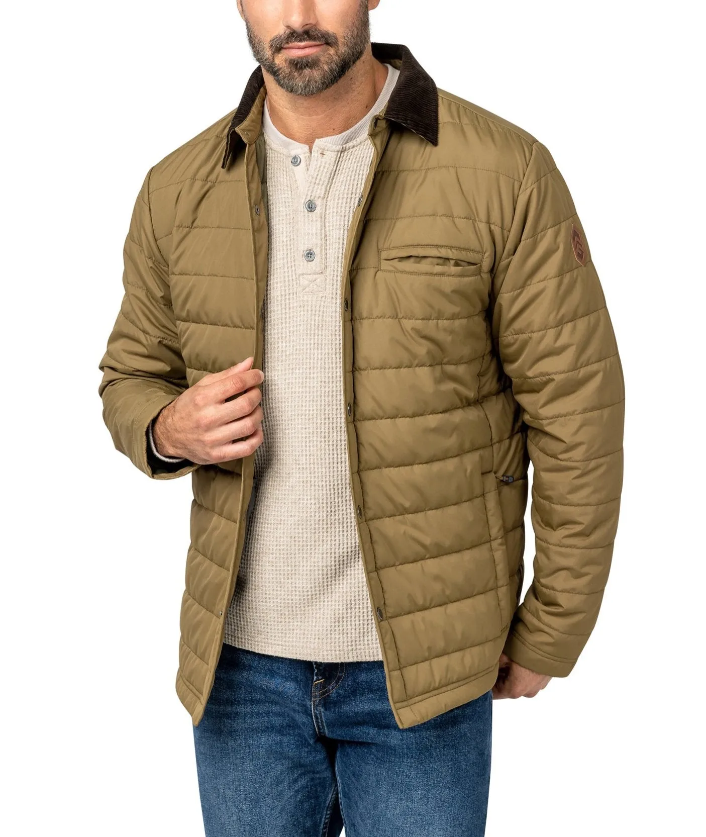 Free Country Mens Super Lite Poly Rustic Channel Quilted Puffer Jacket