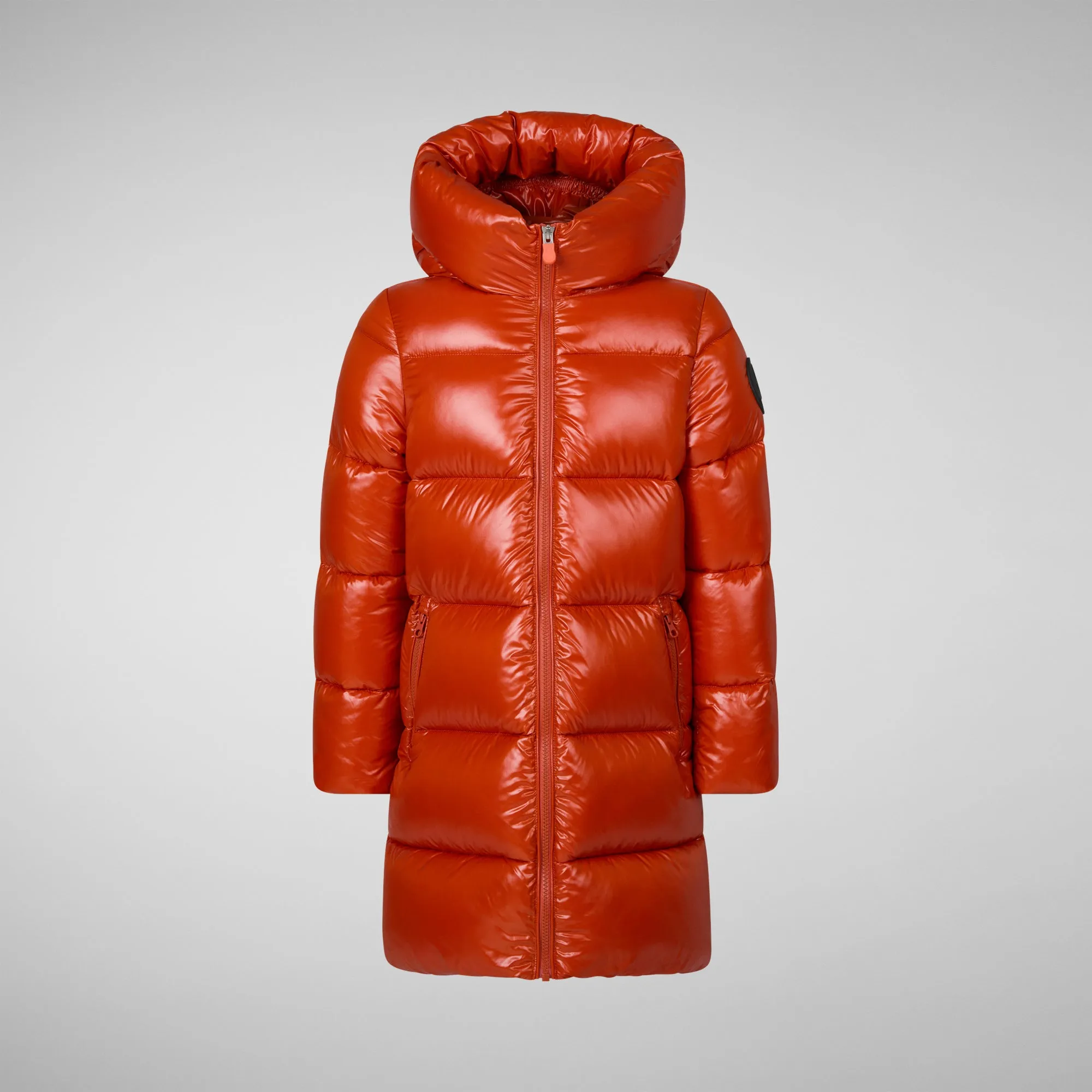 Girls' animal free Puffer jacket Millie in maple orange