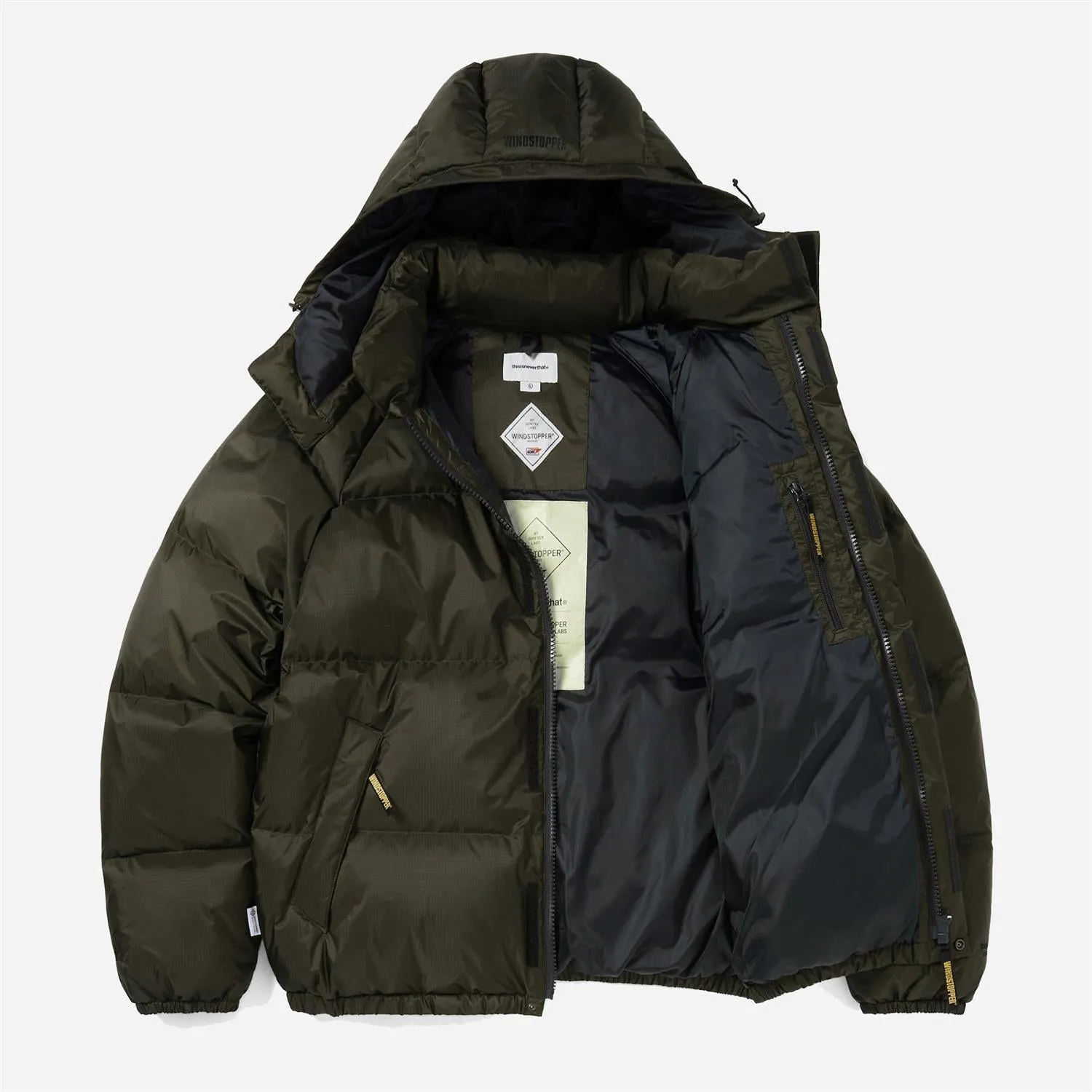 GORE-TEX WINDSTOPPER® Down Puffer Jacket - Olive Brown