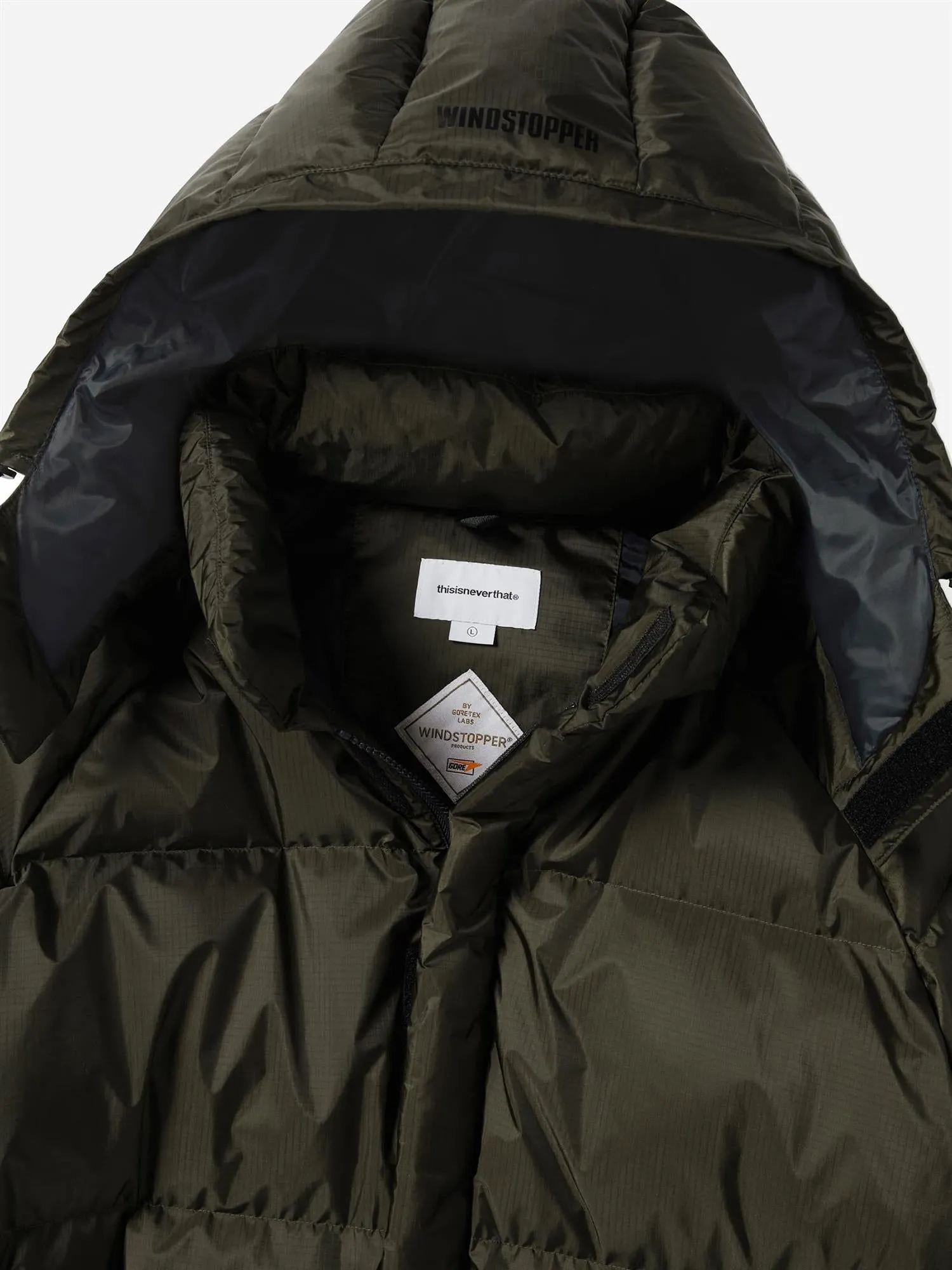 GORE-TEX WINDSTOPPER® Down Puffer Jacket - Olive Brown