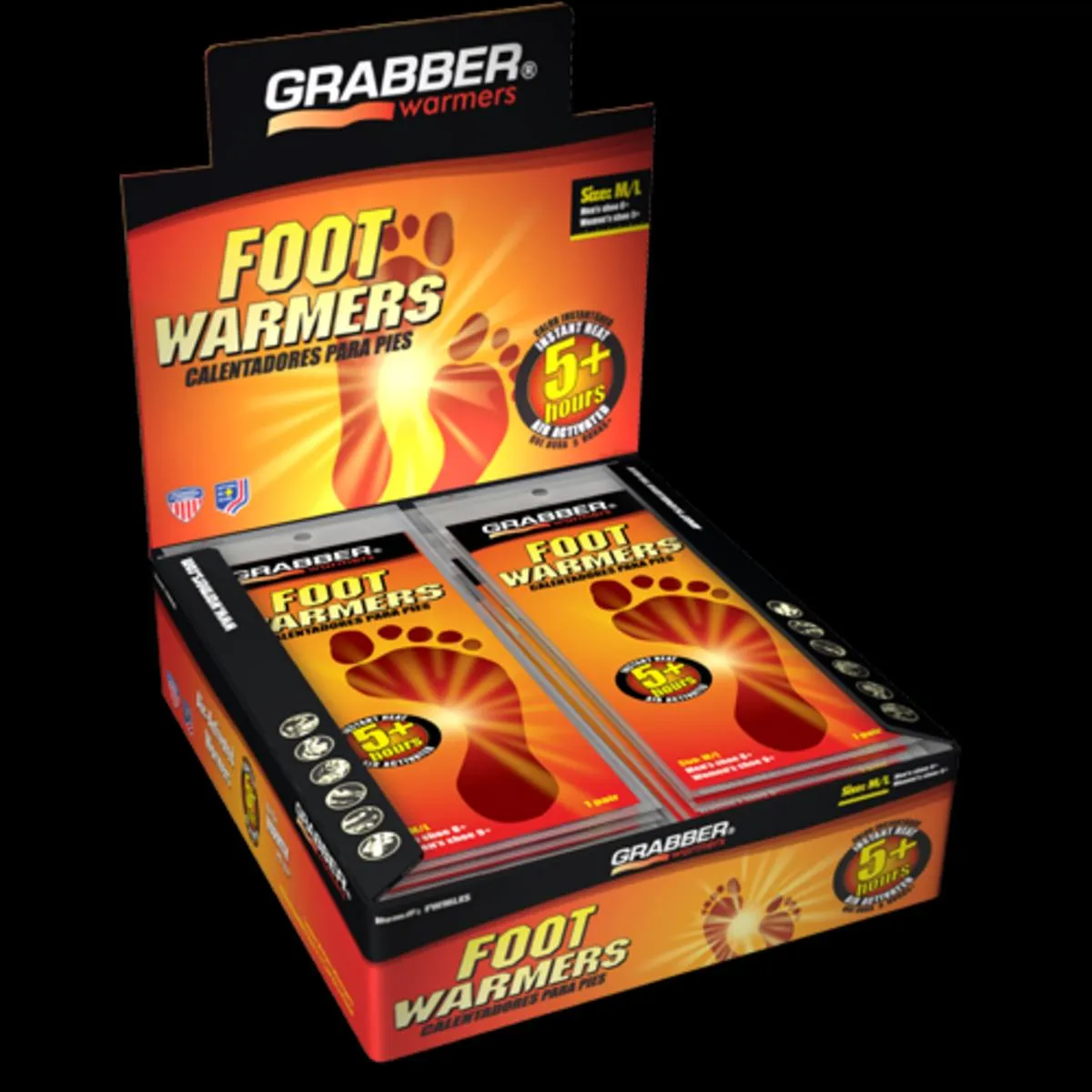 Grabber Medium/Large Insole Foot Warmers - 30 Pair Case