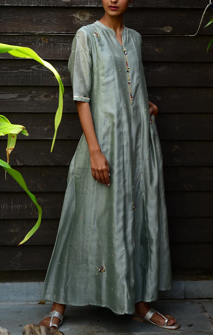 Grey Chanderi Jumpsuit