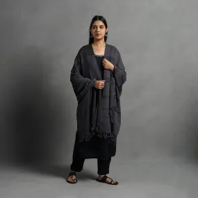 Grey - Kumaun Handwoven Pure Merino Wool Shawl for Women 69