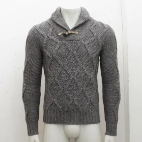 Grey Shawl Neck Jumper