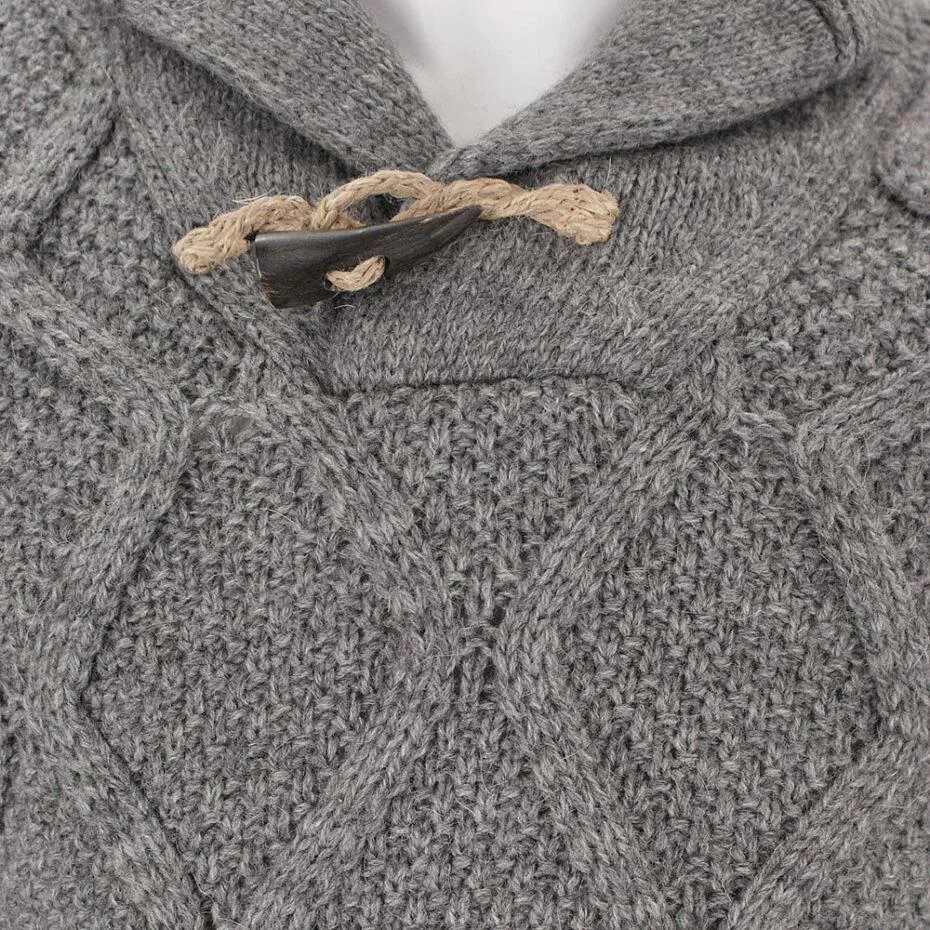 Grey Shawl Neck Jumper