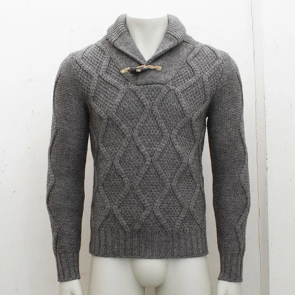 Grey Shawl Neck Jumper