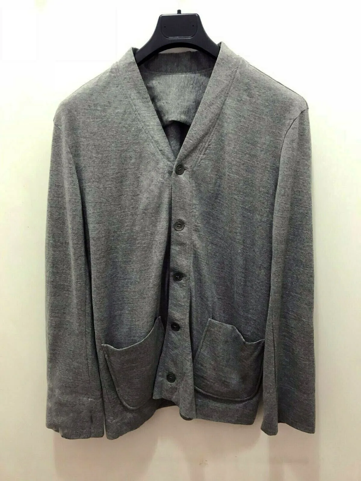 Grey Wool Button Cardigan