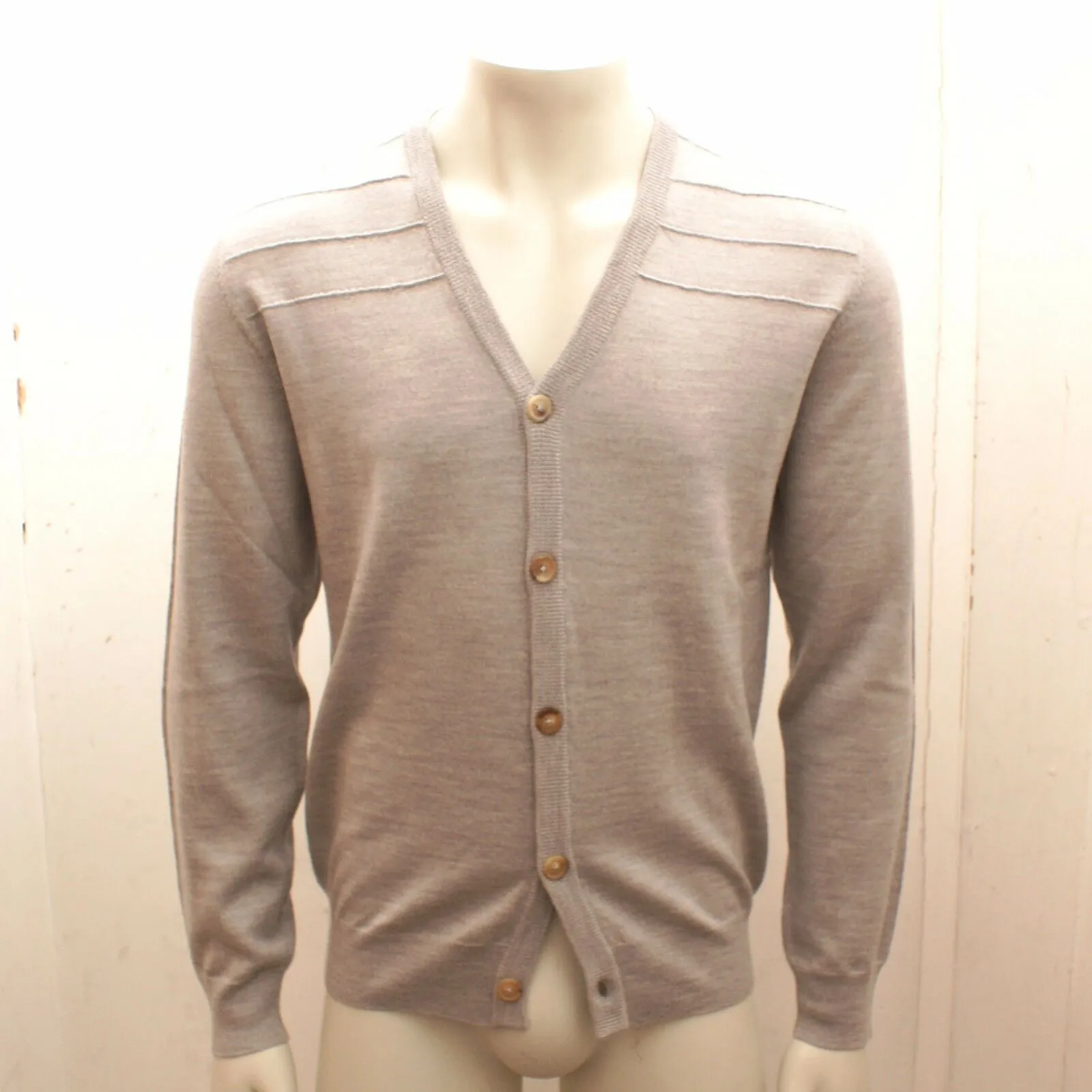 Grey Wool Knit Cardigan Jumper