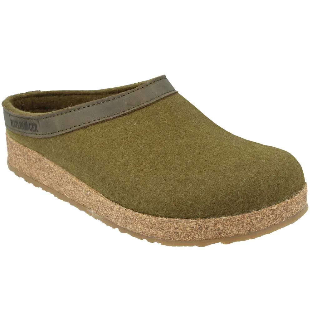 Haflinger GZL Clog in Charcoal & Olive