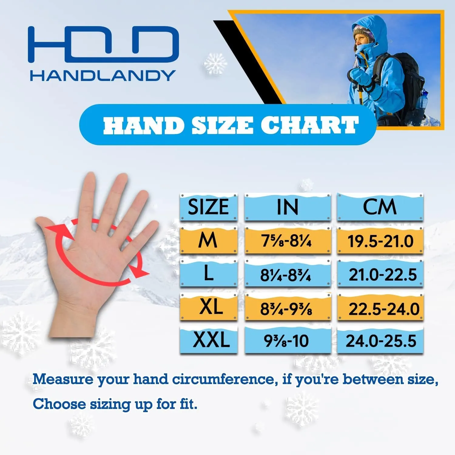 Handlandy Wholesale Men Women Work Glove Waterproof Insulated Cold Weather 8015 (36/72/120 Pairs)