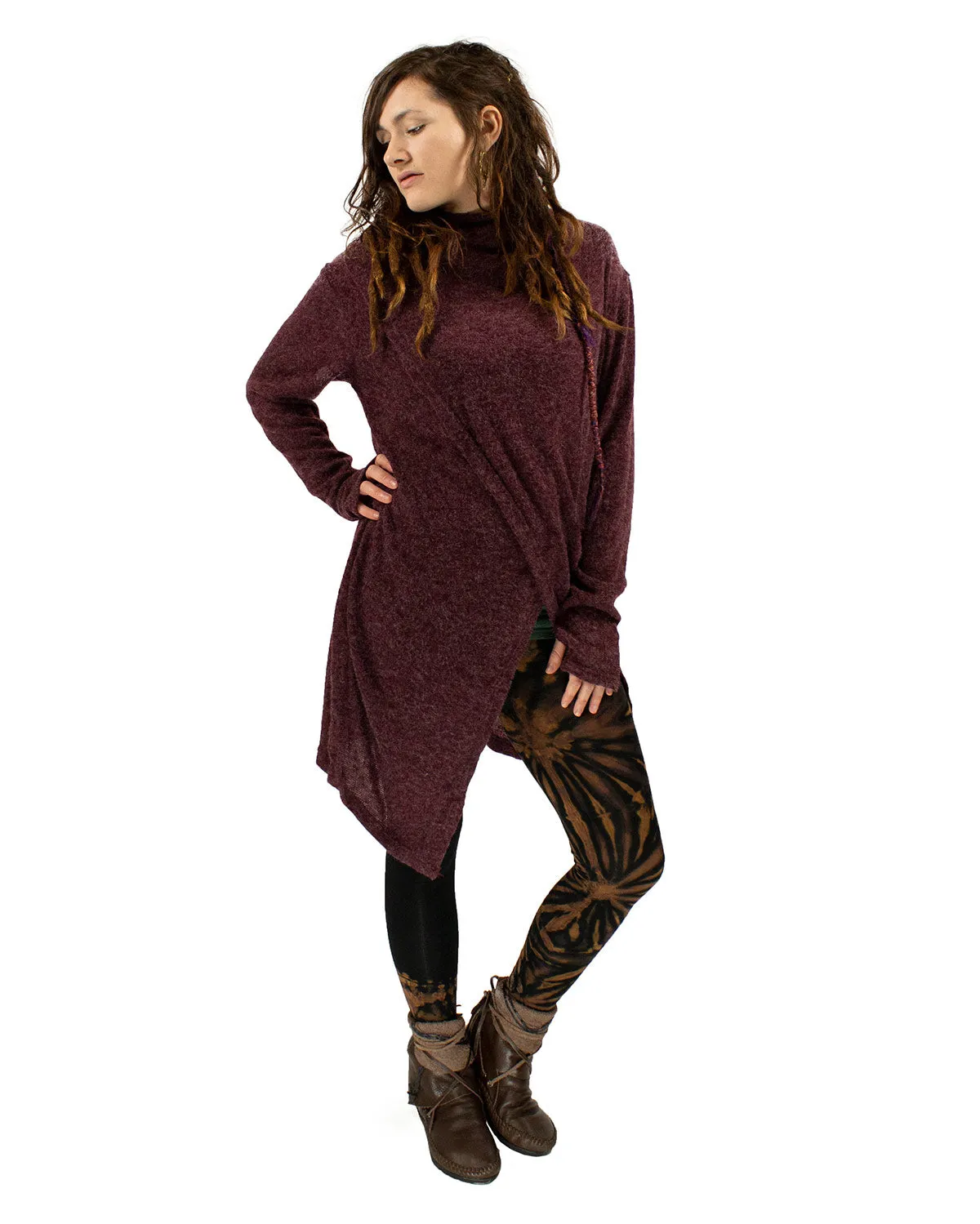 Hara Long Cardigan Wrap Wine Red