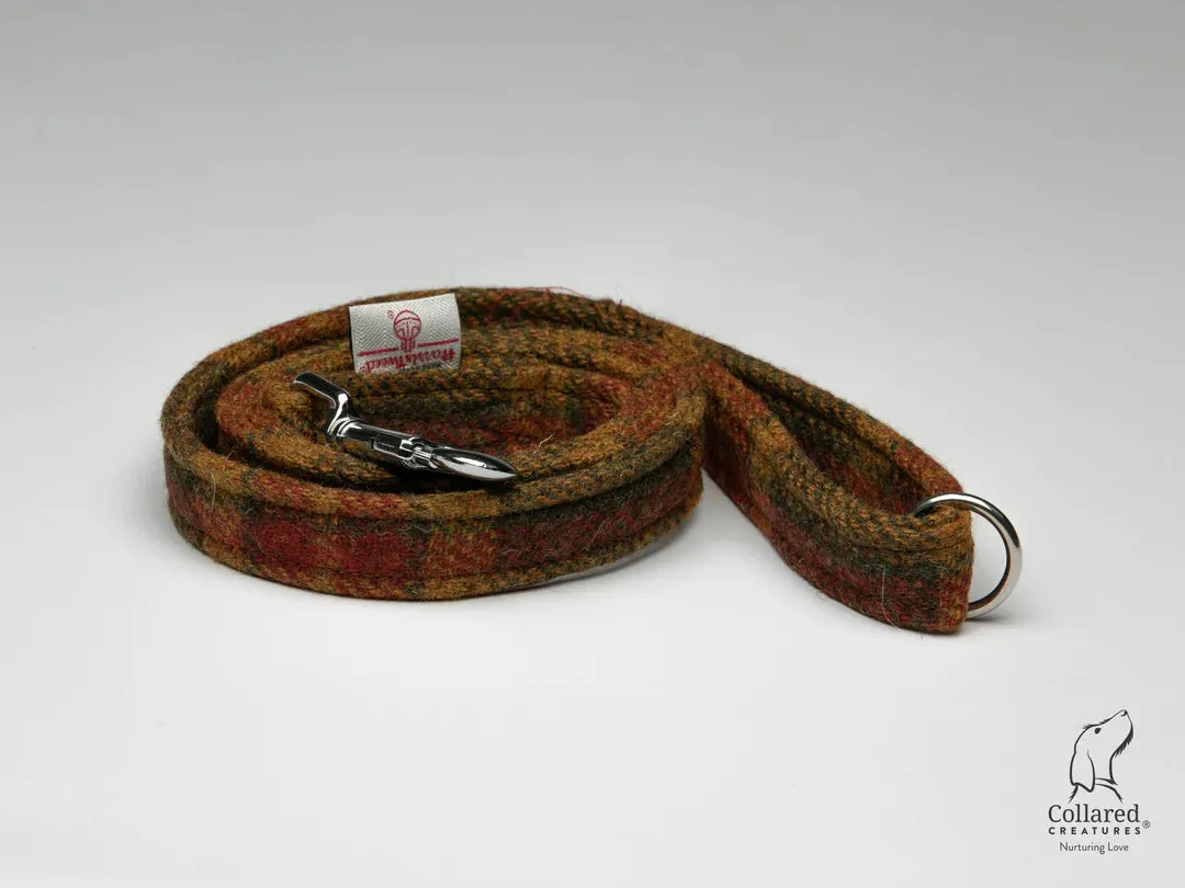 Harris Tweed Autumnal Check Buckle Dog Collar