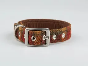 Harris Tweed Autumnal Check Buckle Dog Collar