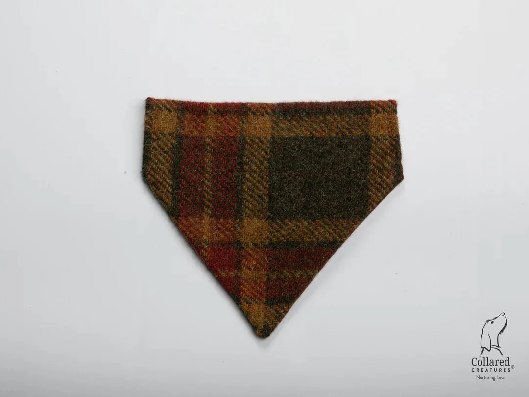 Harris Tweed Autumnal Check Buckle Dog Collar