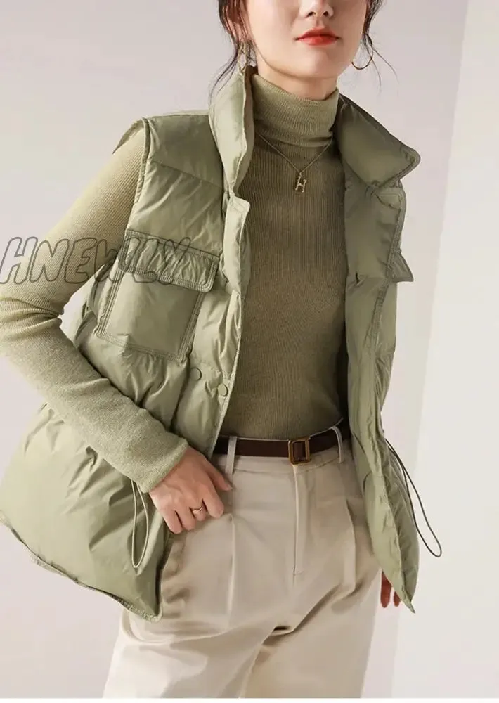 Hnewly New White Duck Down Vest Coat Sleeveless Light Down Vest Women Bodywarm Windproof Lightweight Warm Waistcoat Female