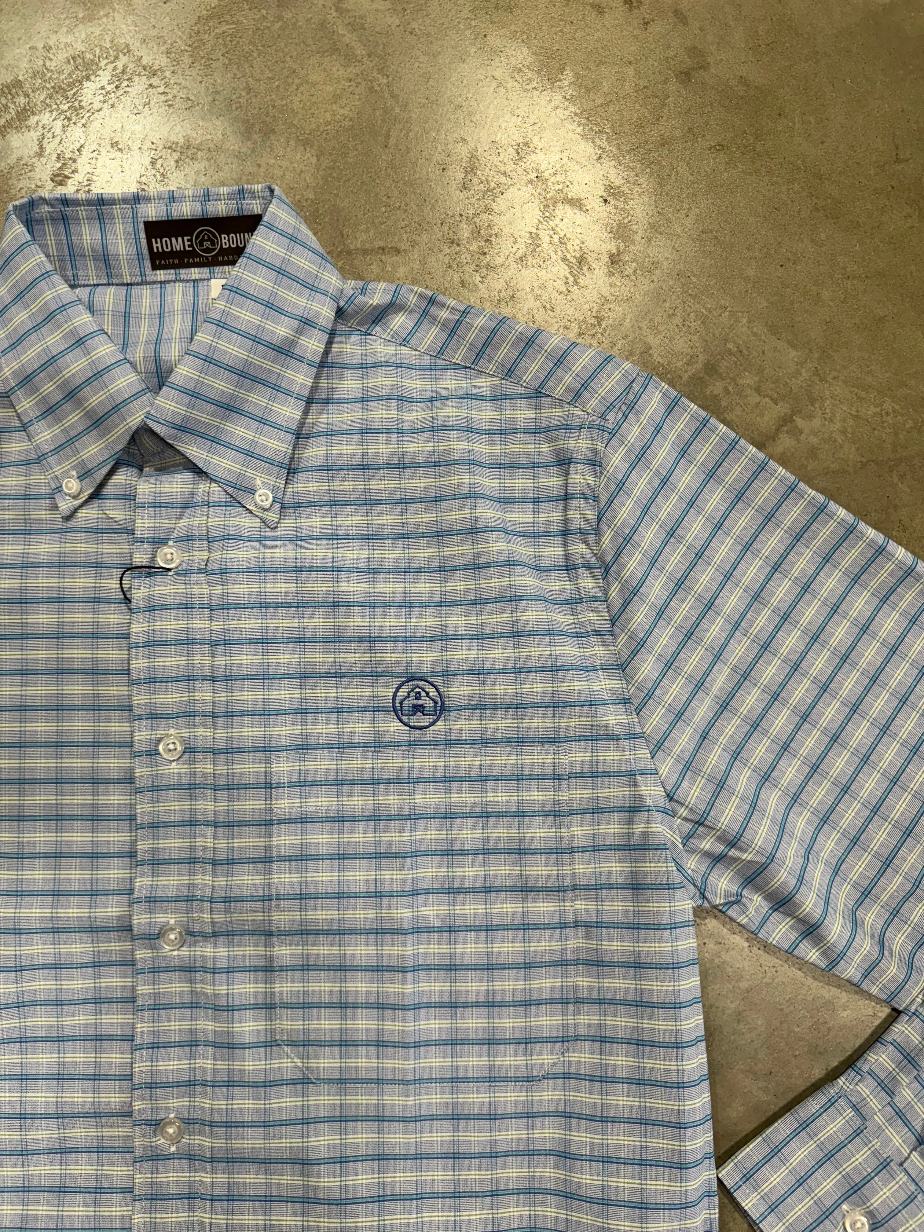 Home Bound Blue & Yellow Cotton Button Down Shirt