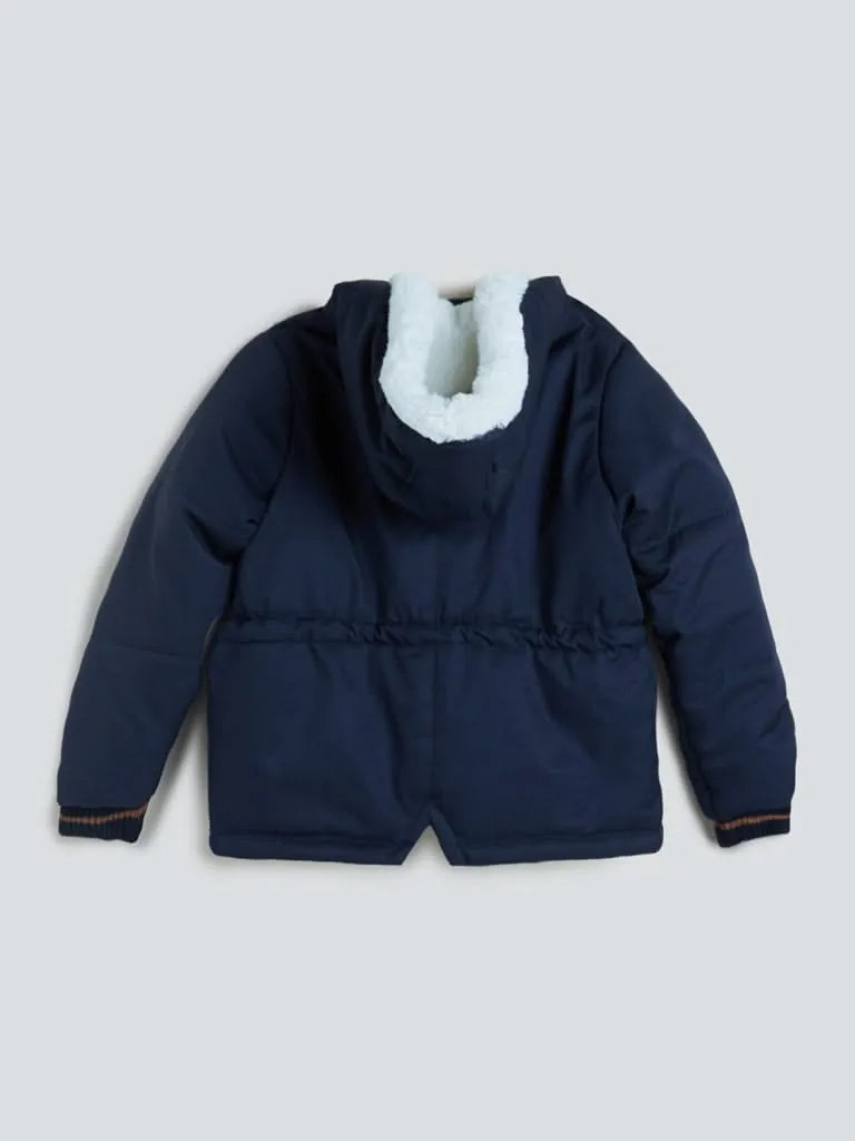 HOP Kids Navy Puffer Hooded Jacket