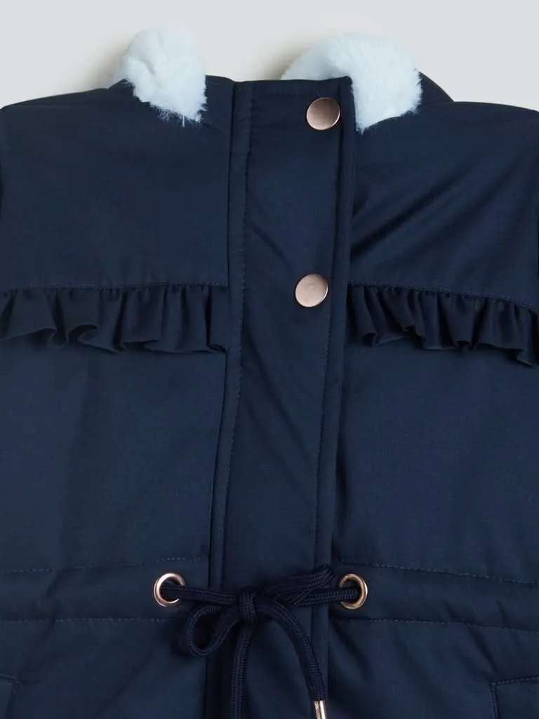 HOP Kids Navy Puffer Hooded Jacket