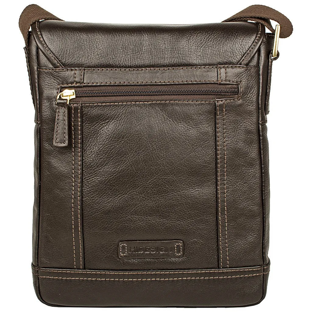 Hunter Small Leather Crossbody Messenger in Brown