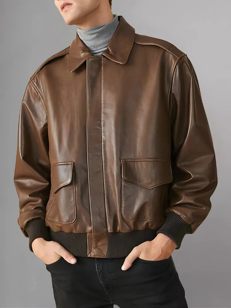 Iconic Reddish Brown A-2 Flight Jacket