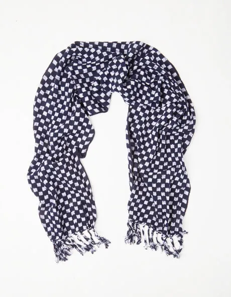 Indigo Checkered Scarf