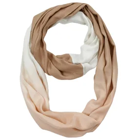 Infinity Neck Scarf Tan and White Ombre