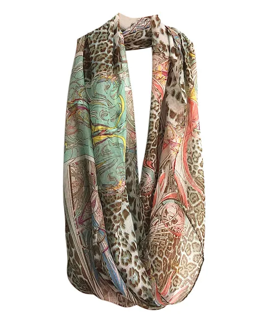 JC015002 Leopard Infinity Scarf