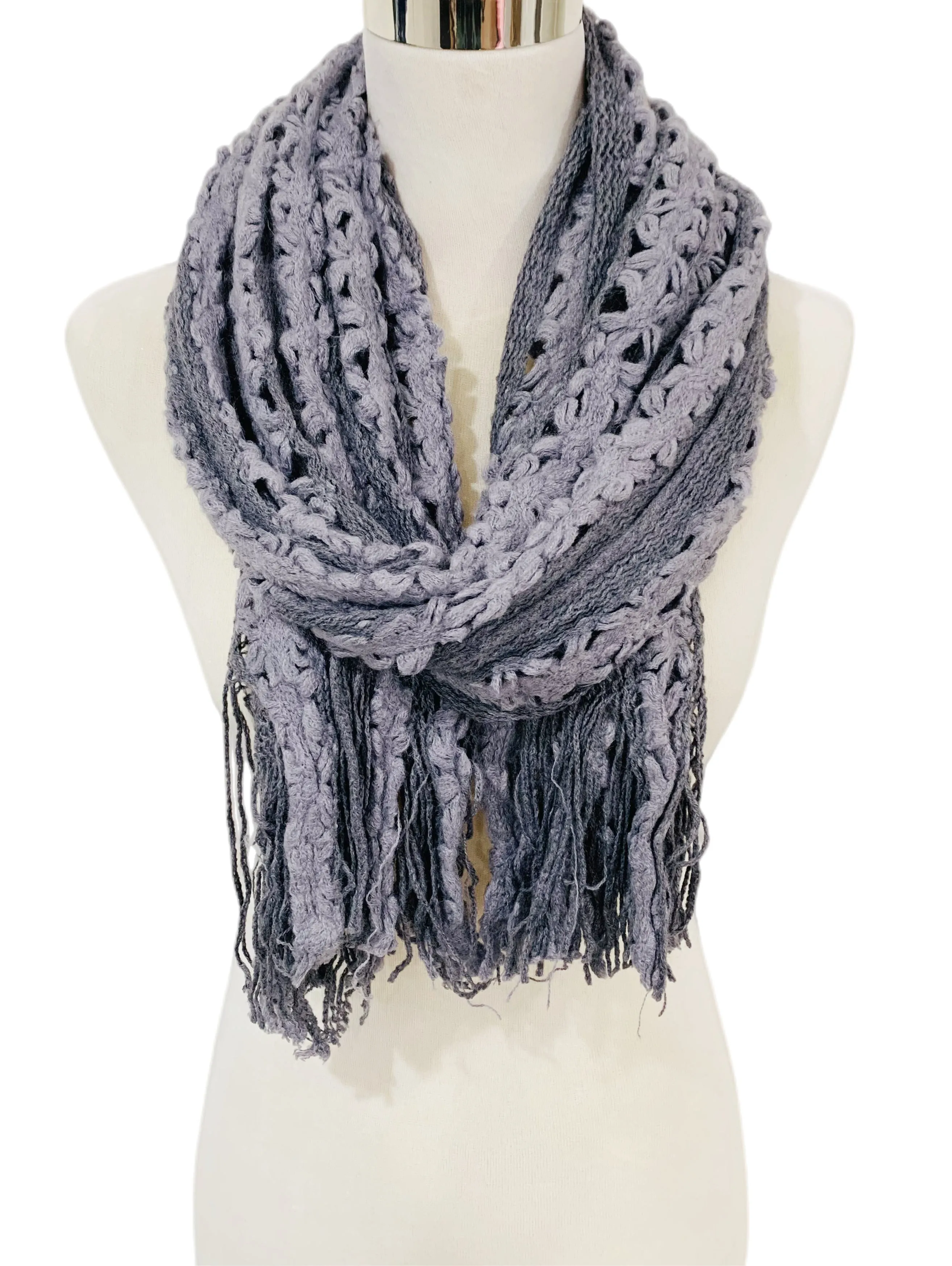 JC051802 Knitted Floral Scarf