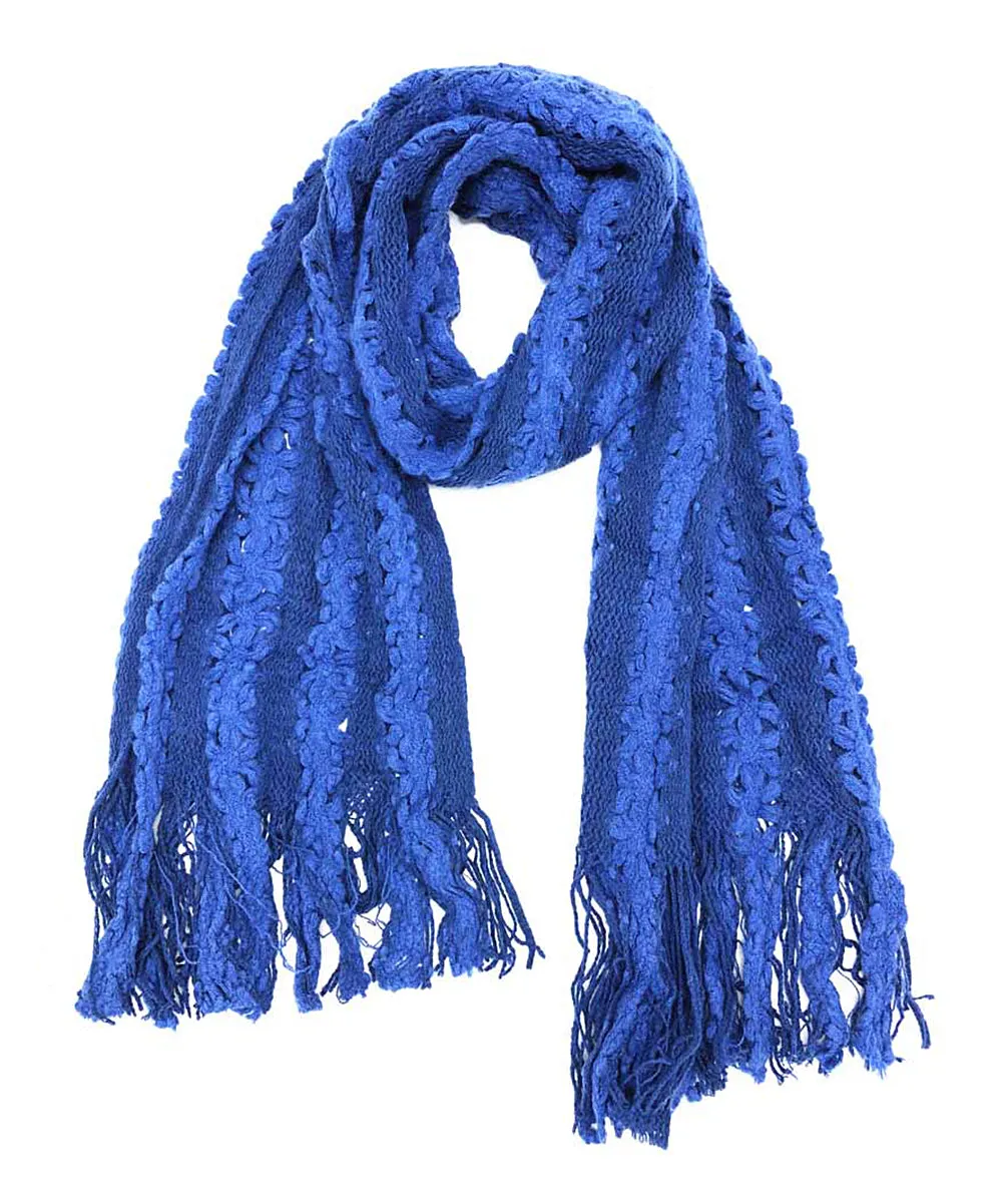 JC051802 Knitted Floral Scarf