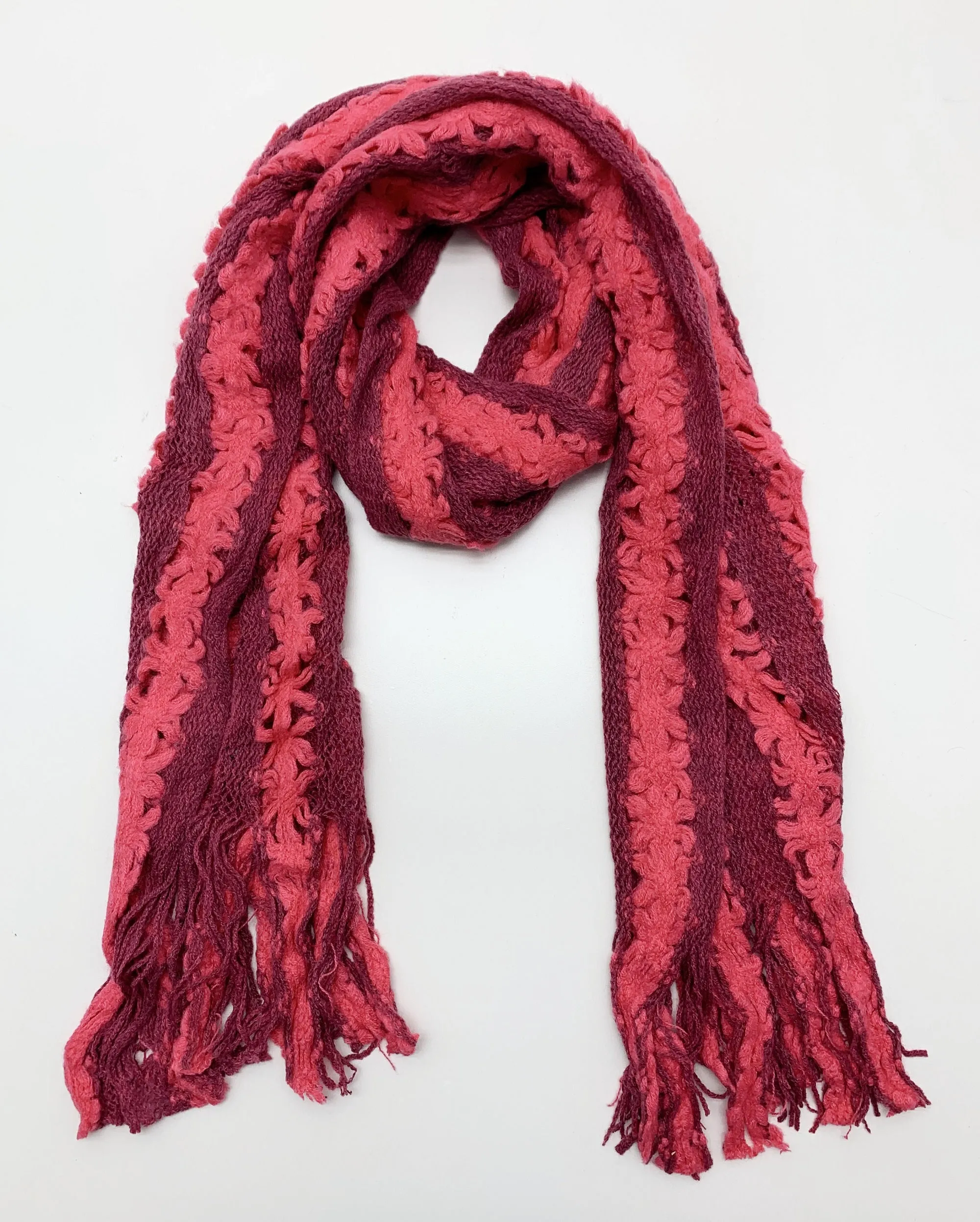 JC051802 Knitted Floral Scarf