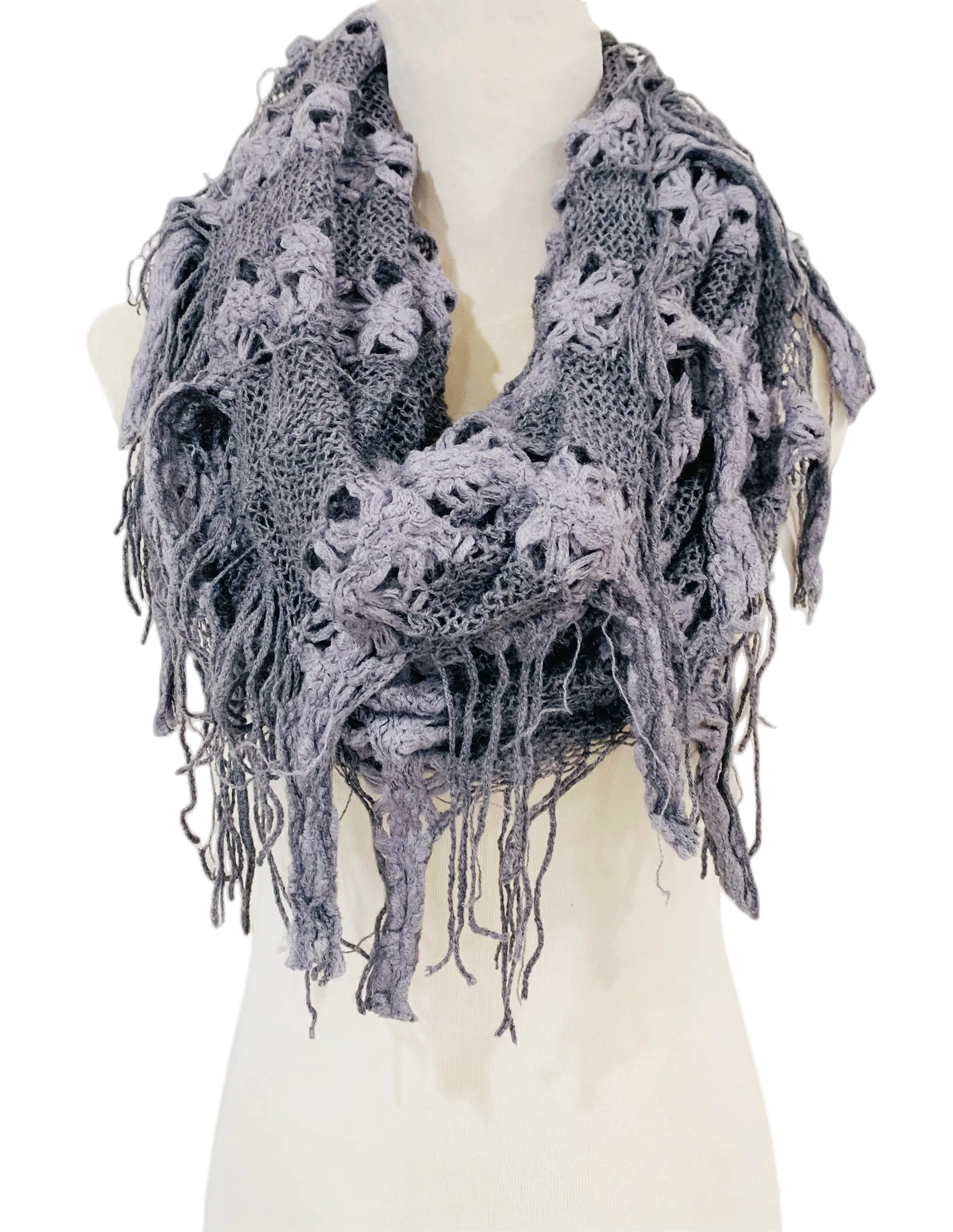 JC051802 Knitted Floral Scarf