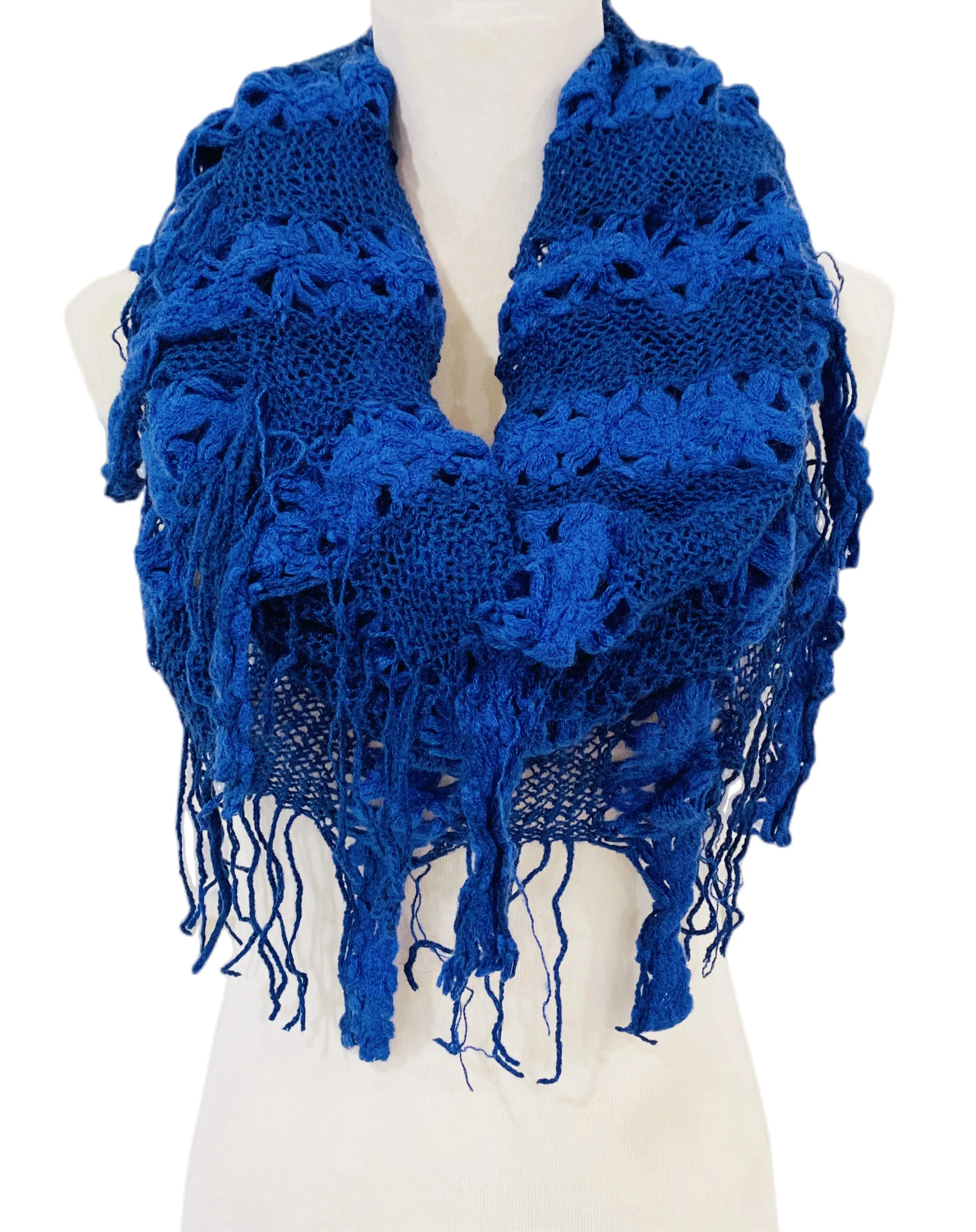 JC051802 Knitted Floral Scarf