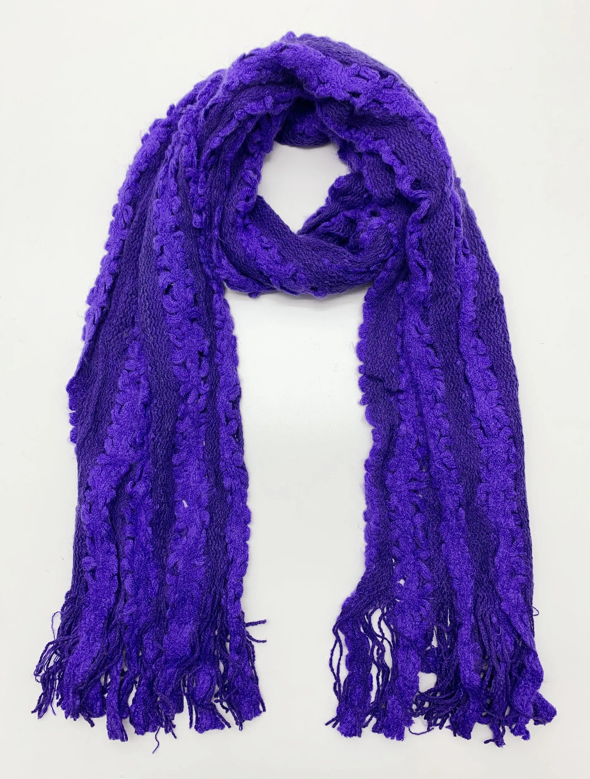 JC051802 Knitted Floral Scarf