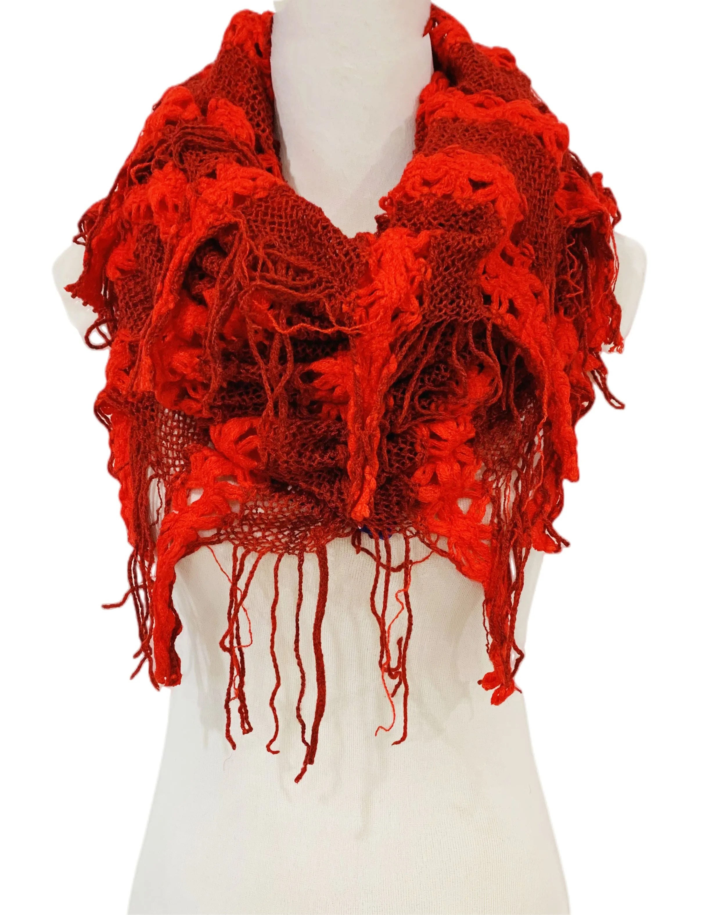 JC051802 Knitted Floral Scarf