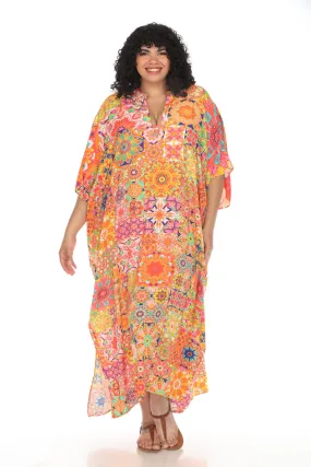 Johnny Was Kaleida Swim Cover-Up Kaftan Dress Plus Size CSW5524-FX