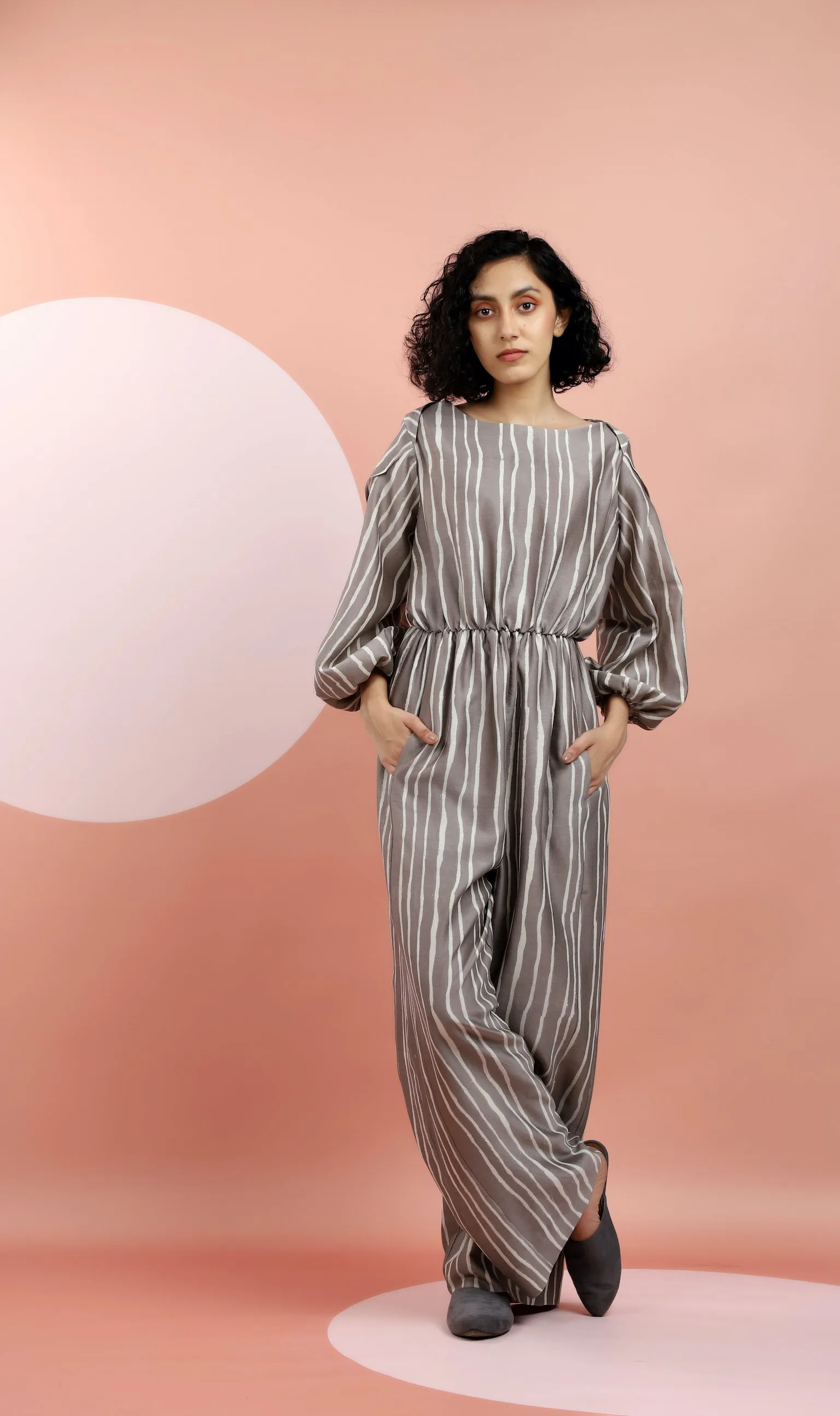 Kashish Bagru printed Striped Jumpsuit