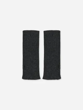 Kids Ribbed Cashmere Hand Warmers Anthracite