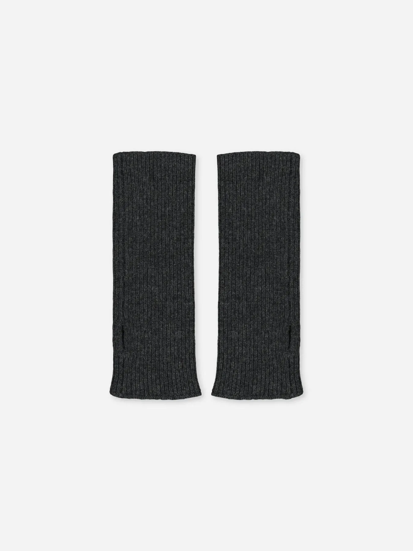 Kids Ribbed Cashmere Hand Warmers Anthracite