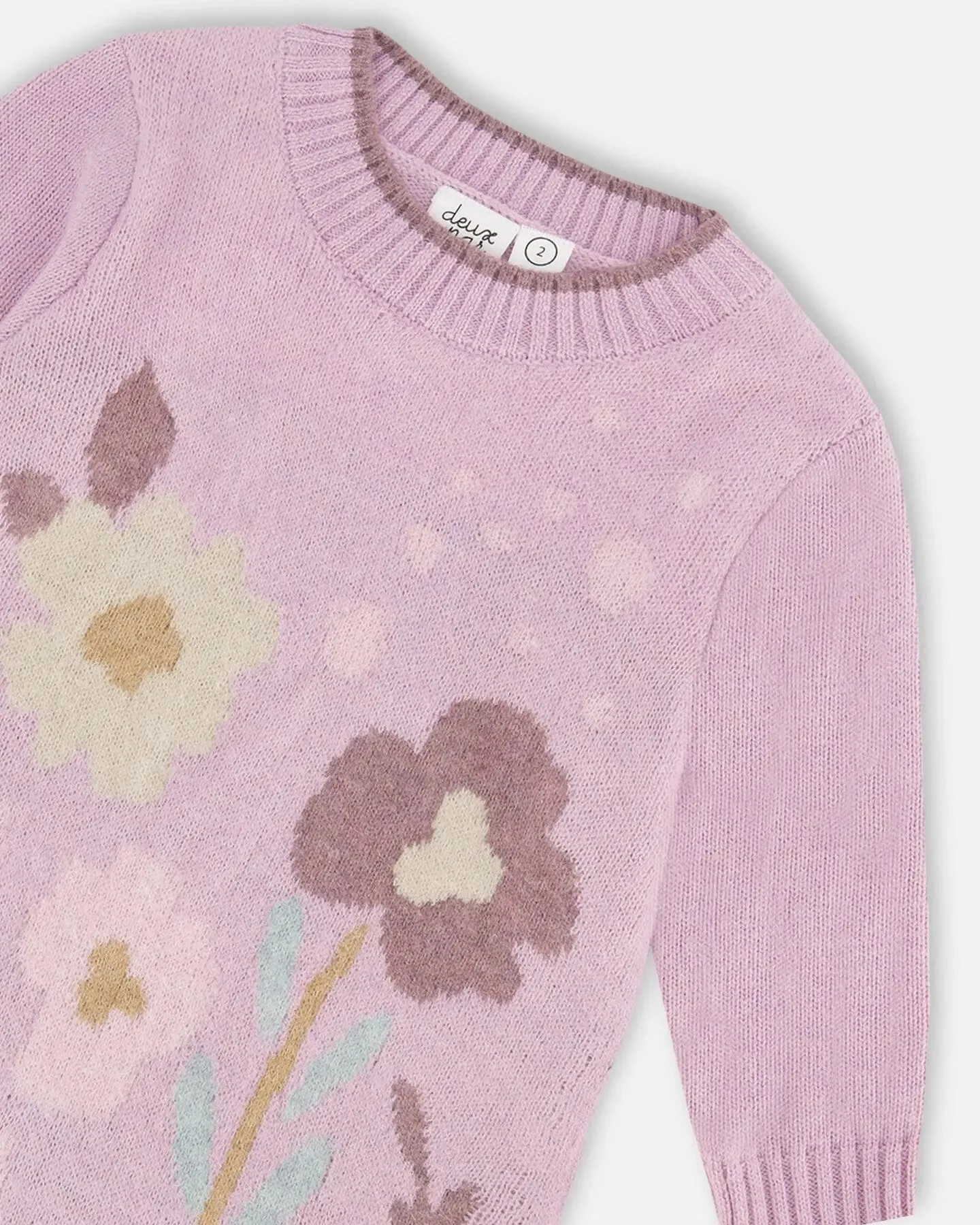 Knitted Dress With Flowers Lilac