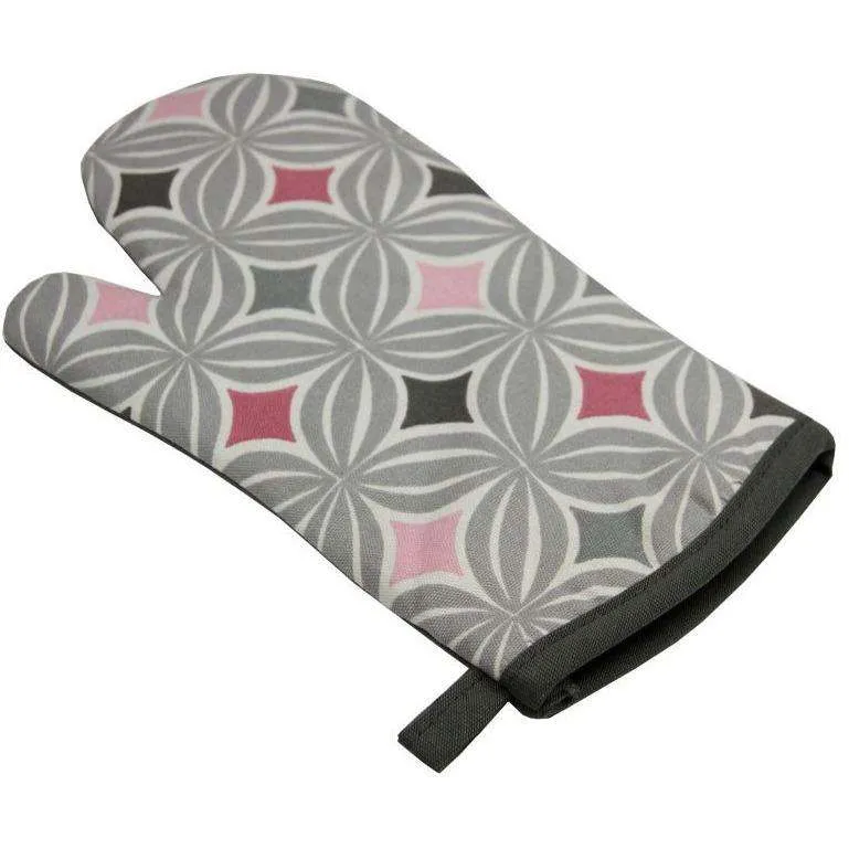 Laila Pink Cotton Print Single Oven Mitt