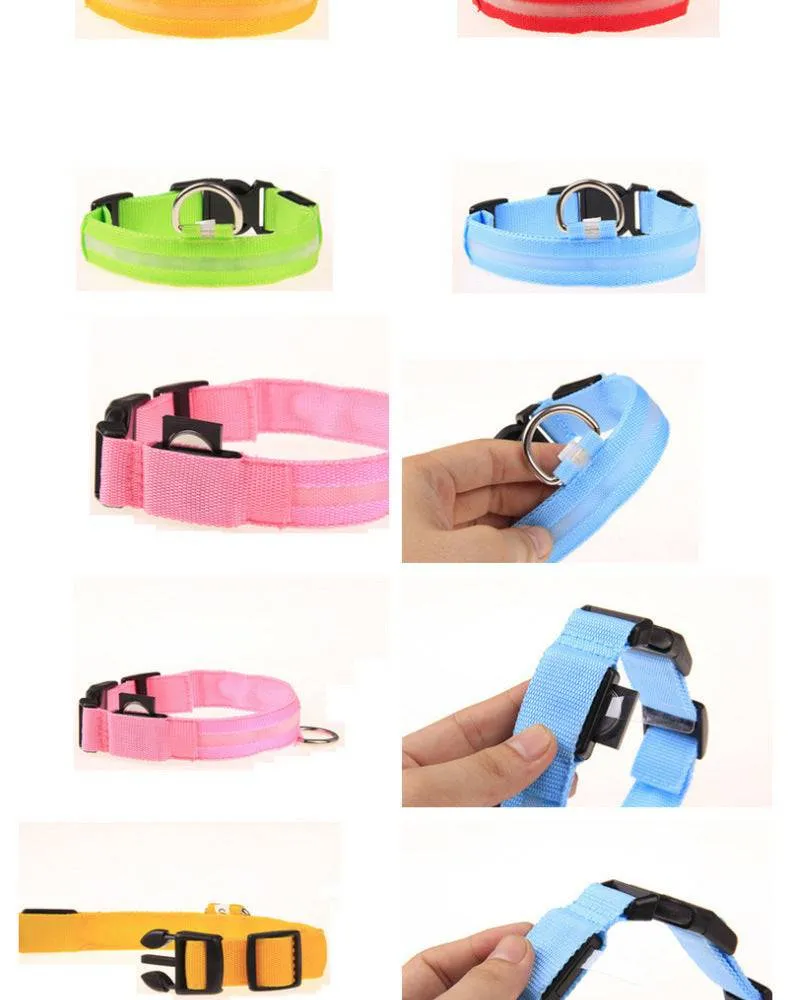 LED Glowing Dog Collar Luminous & Adjustable Makes Your Dog Visible Safe