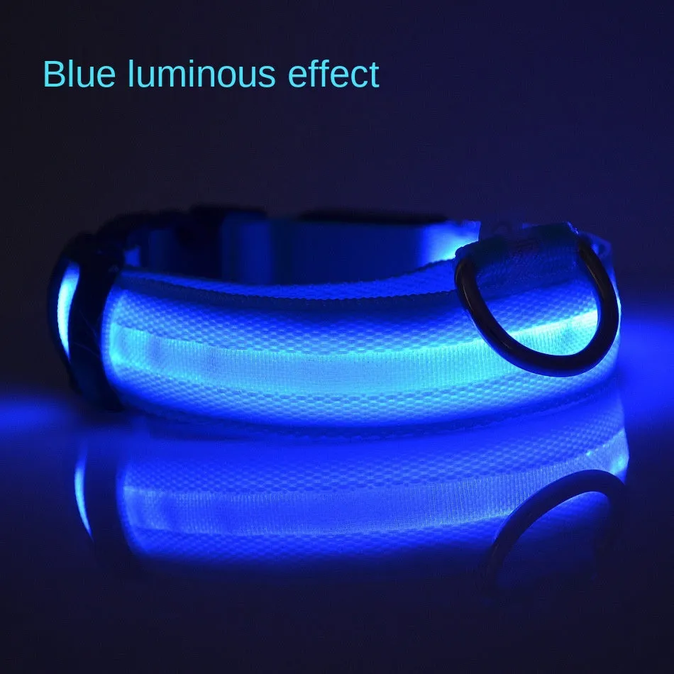 LED Glowing Dog Collar Luminous & Adjustable Makes Your Dog Visible Safe