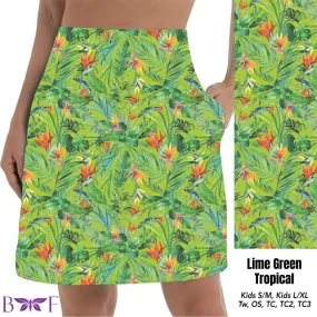 Lime Green Tropical skort