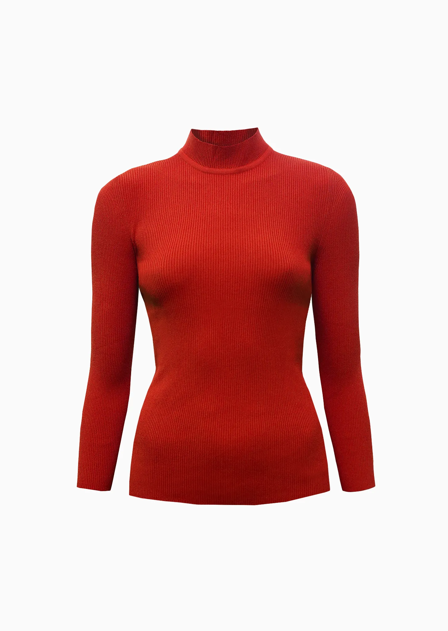 Lina - Ribbed Mock Neck Top