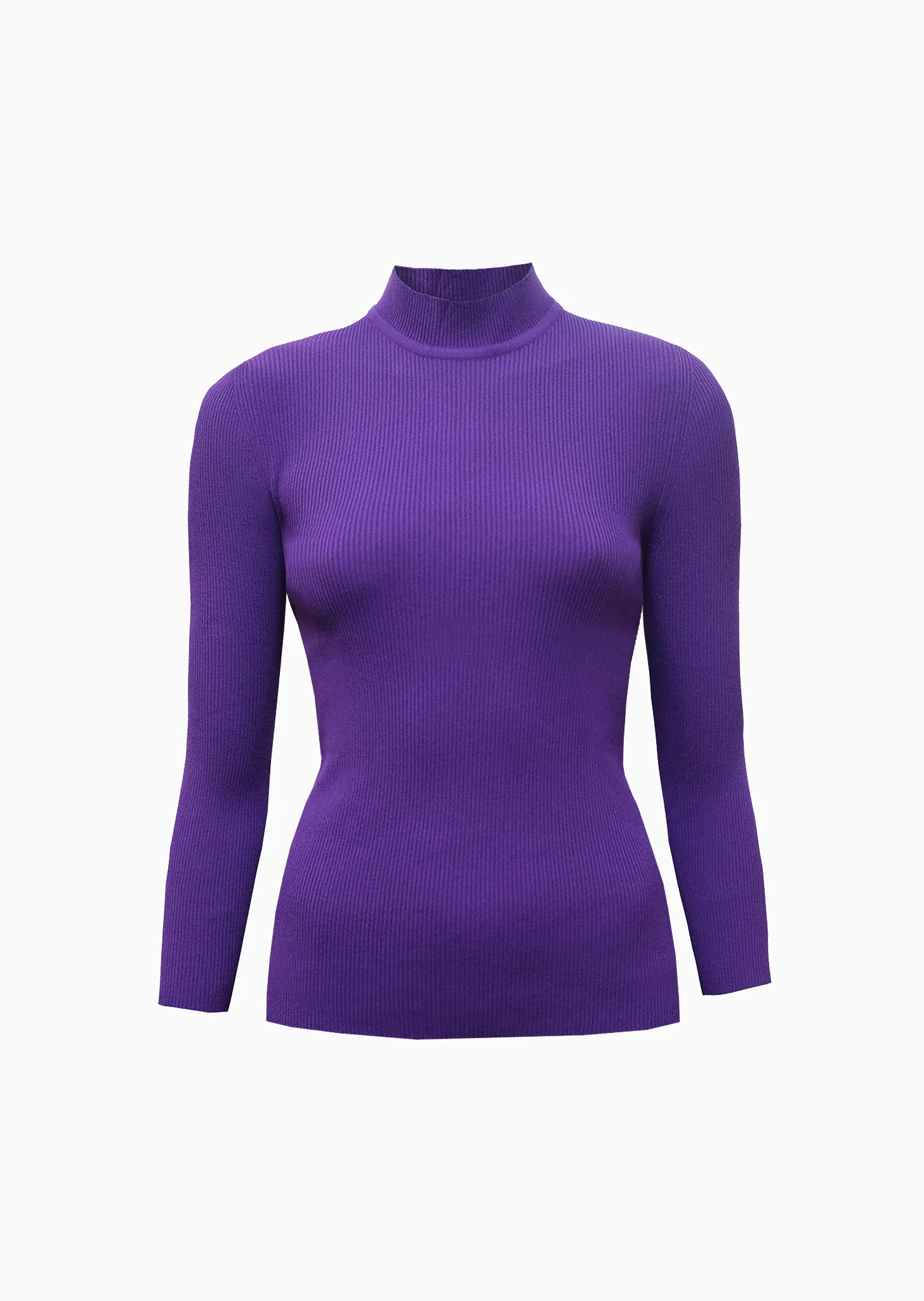 Lina - Ribbed Mock Neck Top