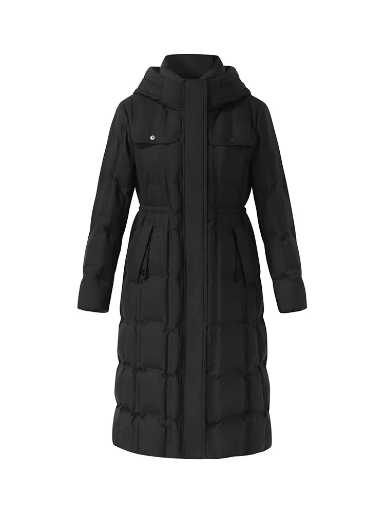 Longline Hooded Goose Down Coat