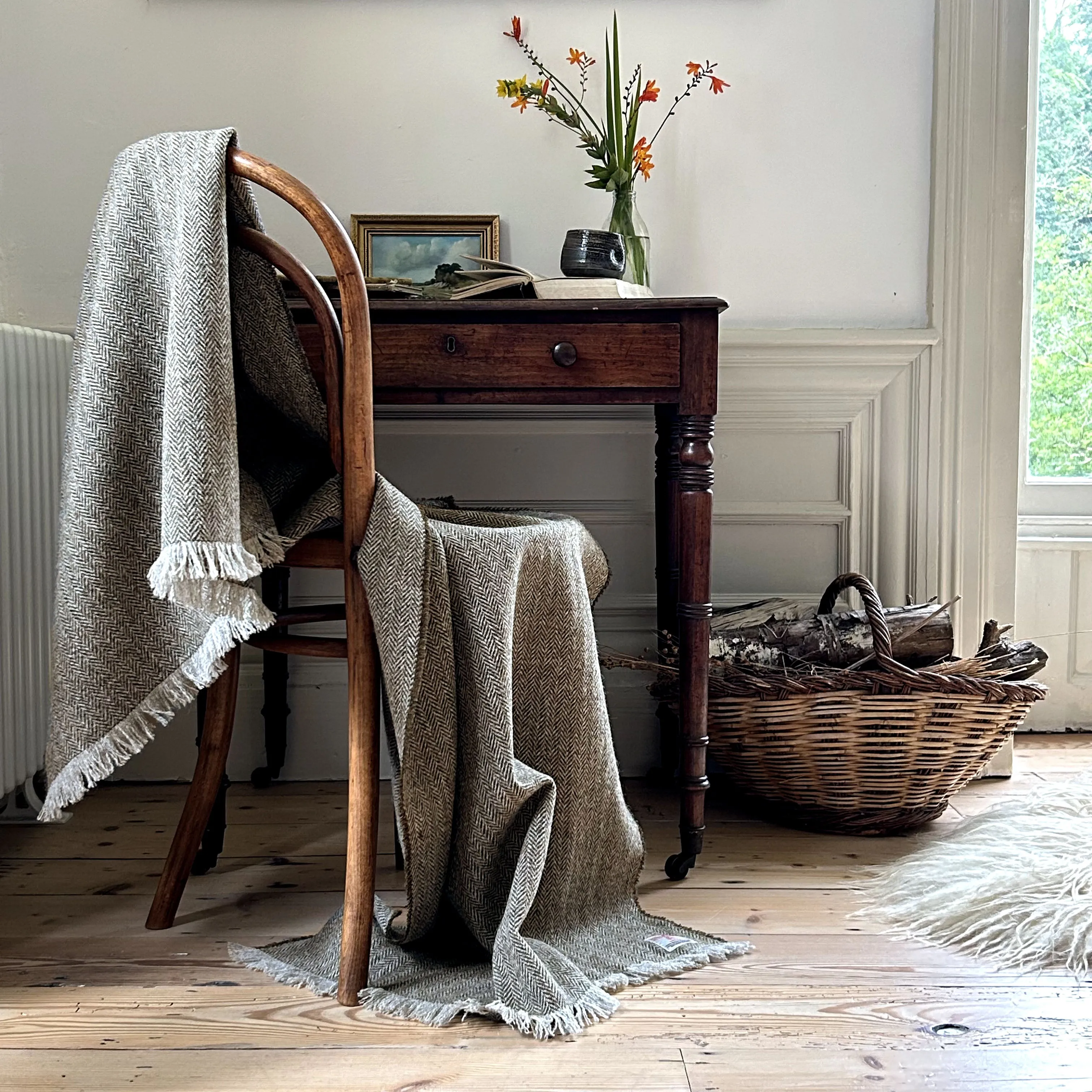 Lovat Herringbone Wrap Blanket