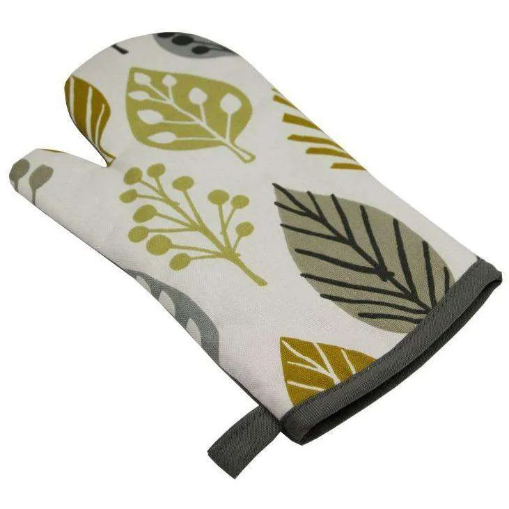 Magda Yellow Cotton Print Oven Mitt